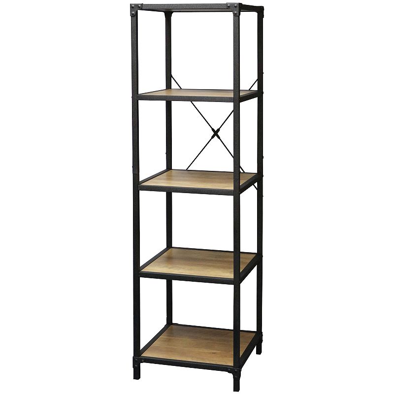 eHemco 5 Tier Rustic Corner Storage Shelf Rack