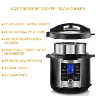 MegaChef 6 Qt. Stainless Steel Electric Pressure Cooker with Stainless Steel Pot 985111967M