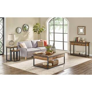 Alaterre Furniture Claremont 43 in. Dark Brown Rectangle Wood Console Table with 2-Drawers ANCM1074