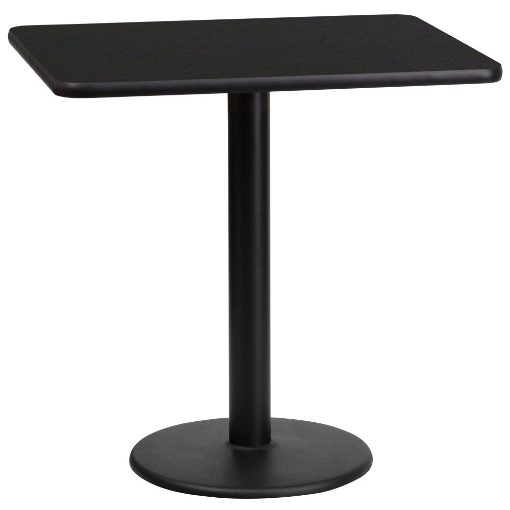 24'' x 30'' Rectangular Laminate Table Top with 18'' Round Table Height Base   24\