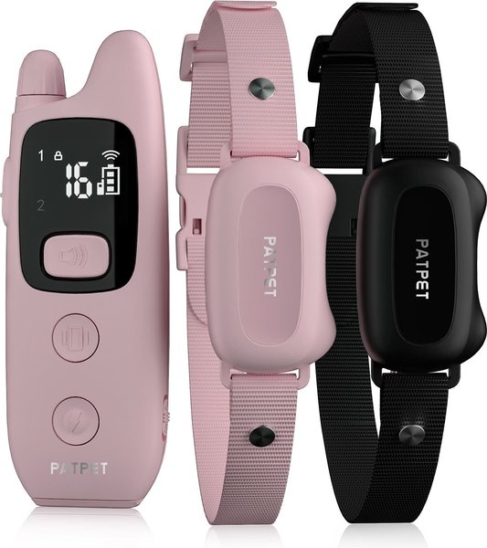 PATPET 682B 1000ft Remote Dog Training Collar， Pink， Small