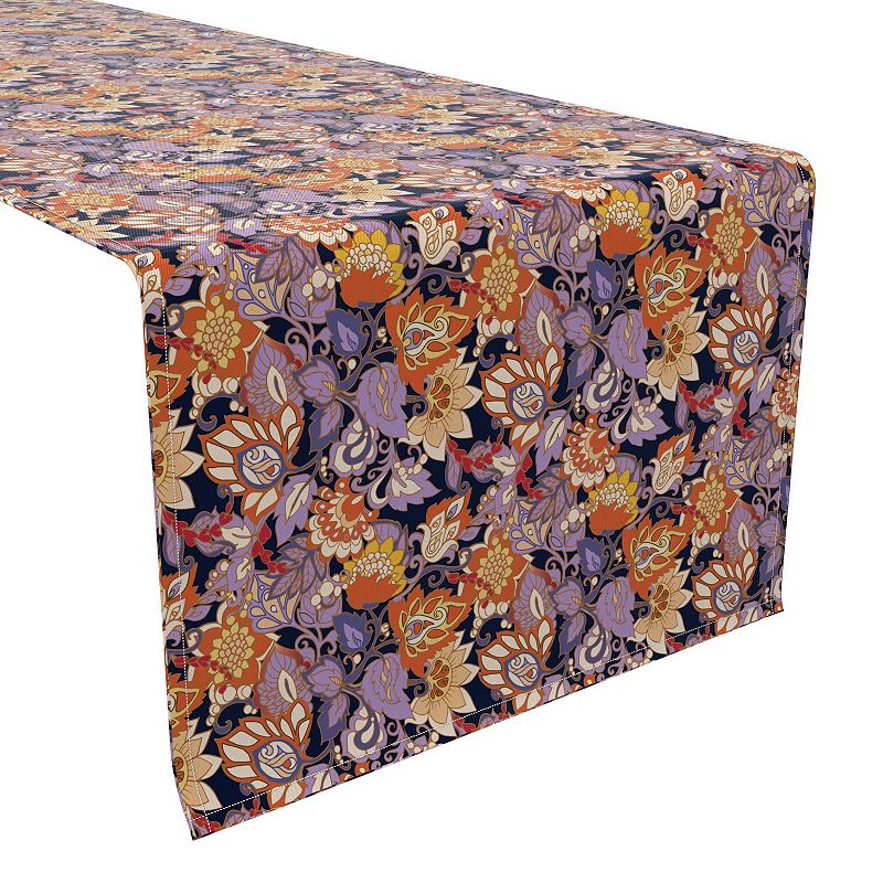 Table Runner， 100% Cotton， 16x108， Floral 26