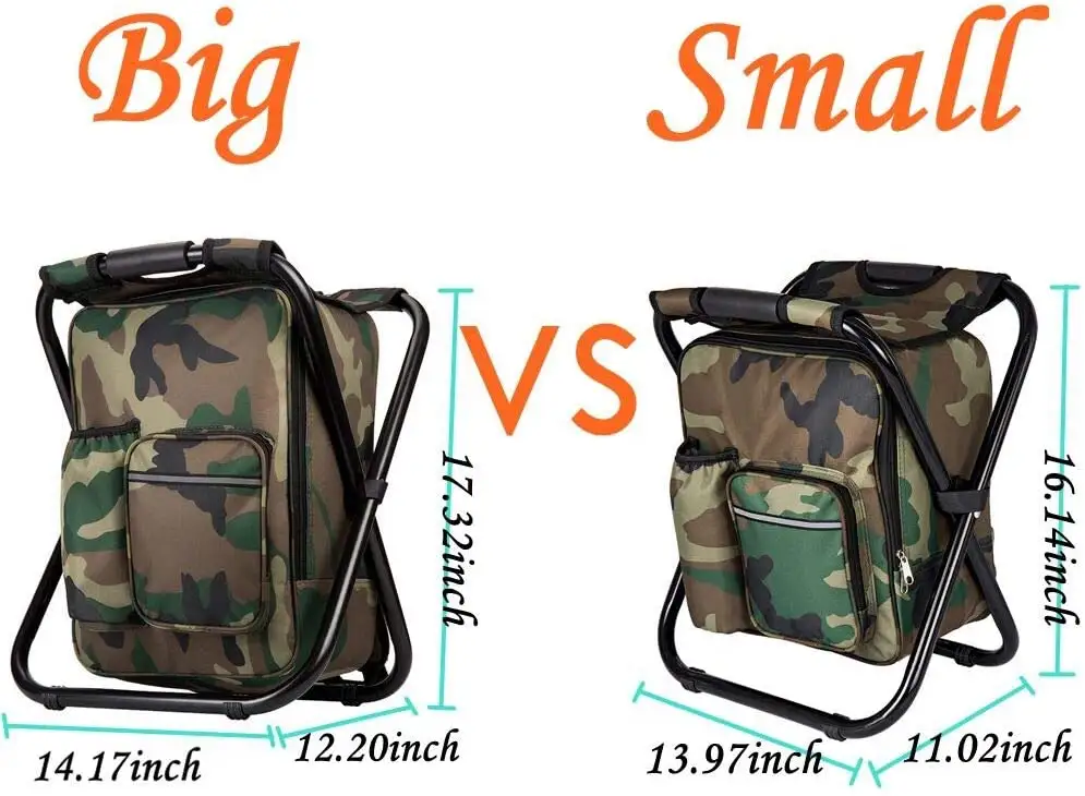 Multifunction Fishing Backpack Chair Portable Hiking Camouflage Camping Stool  Folding Cooler Insulated cooler bag chair