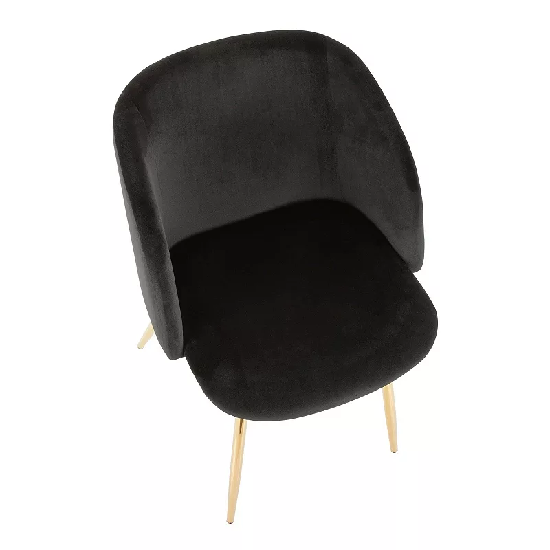 Set of 2 Black and Gold Fran Contemporary Chair 32.5”