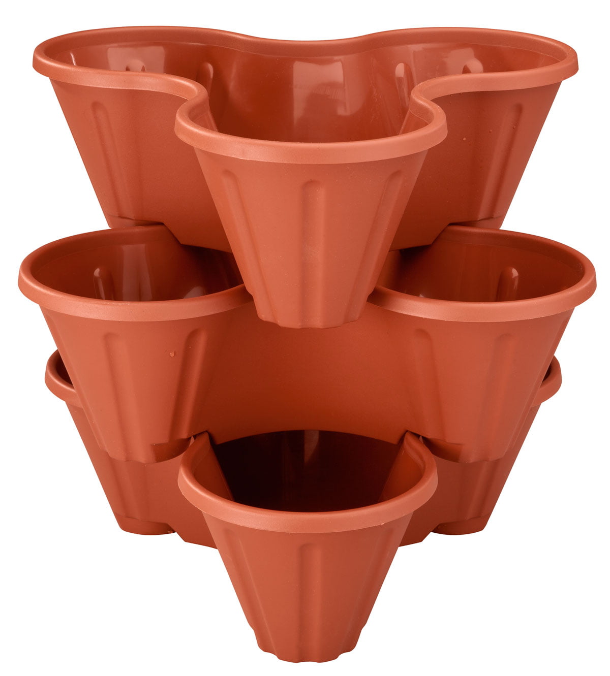 Stackable Planter Pots, Vertical Gardening for Compact Spaces, Set of 3, Terra Cotta