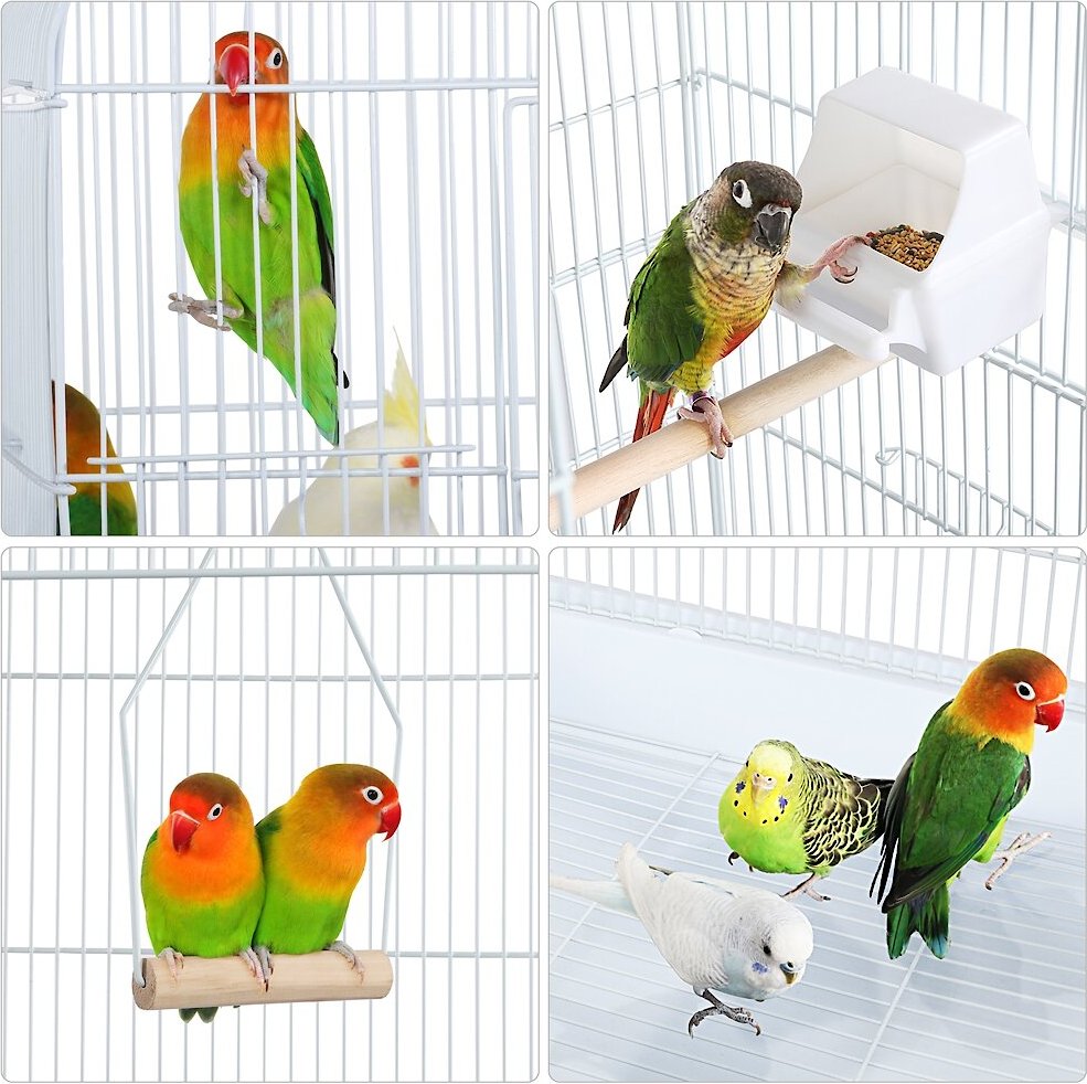 Yaheetech 64-in Open Top Metal Parrot Cage with Detachable Rolling Stand