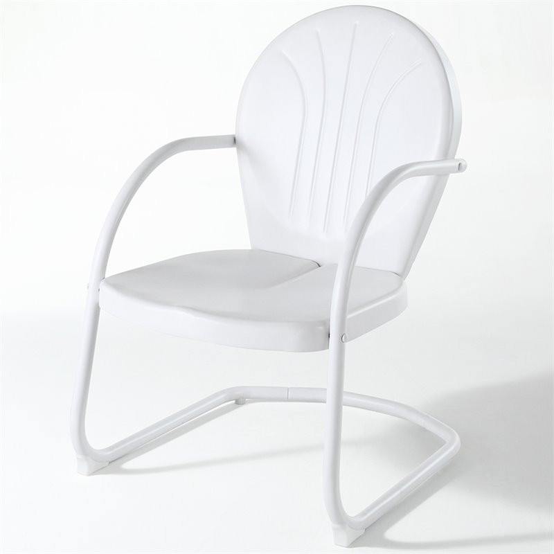 Home Square 2 Piece UV resistant Metal Patio Chair Set in White   Contemporary   Outdoor Lounge Chairs   by Homesquare  Houzz