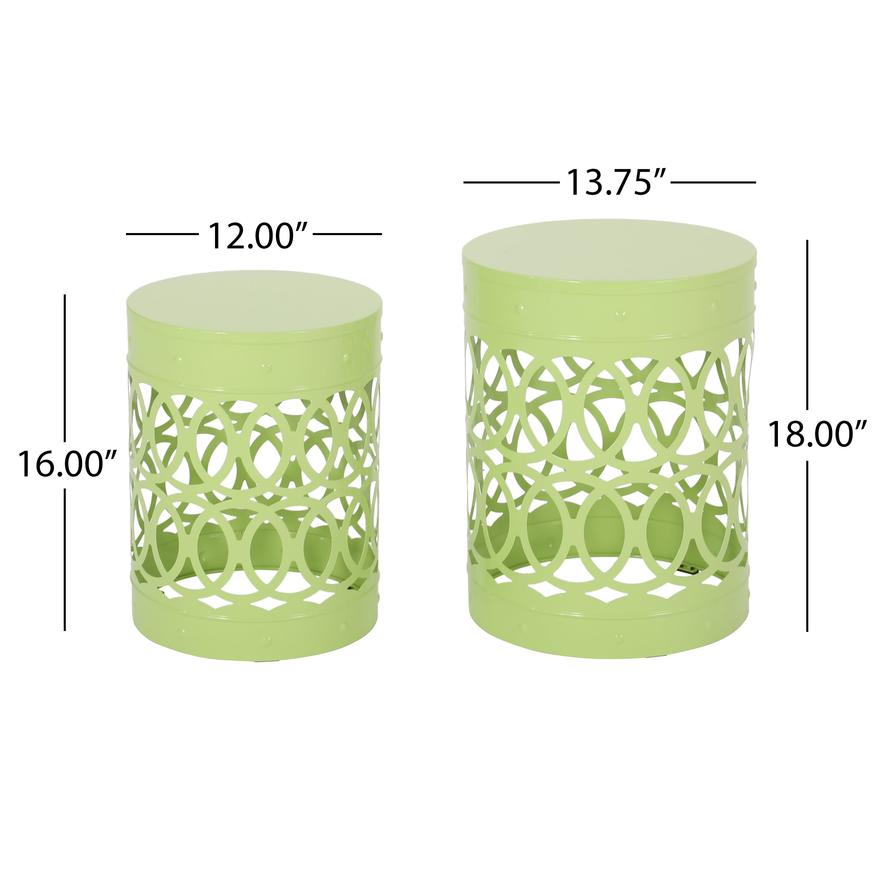 Pellerin Outdoor Metal Side Tables, Set of 2