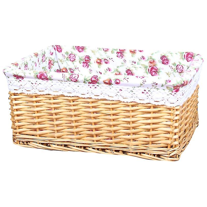 Handmade Rattan Storage Basket Household Items Snack Fruit Debris Clothing Finishing Willow Storage