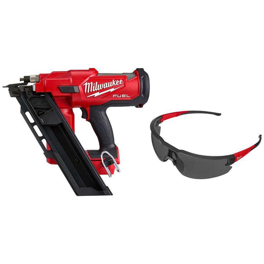 MW M18 FUEL 3-12 in. 18-Volt 30-Degree Brushless Cordless Framing Nailer (Tool-Only) wTinted Anti Scratch Safety Glasses 2745-20-48-73-2015