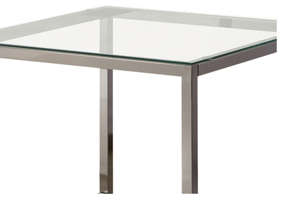 Glass Top End Table With Metal Frame And Open Shelf  Silver   Contemporary   Side Tables And End Tables   by VirVentures  Houzz