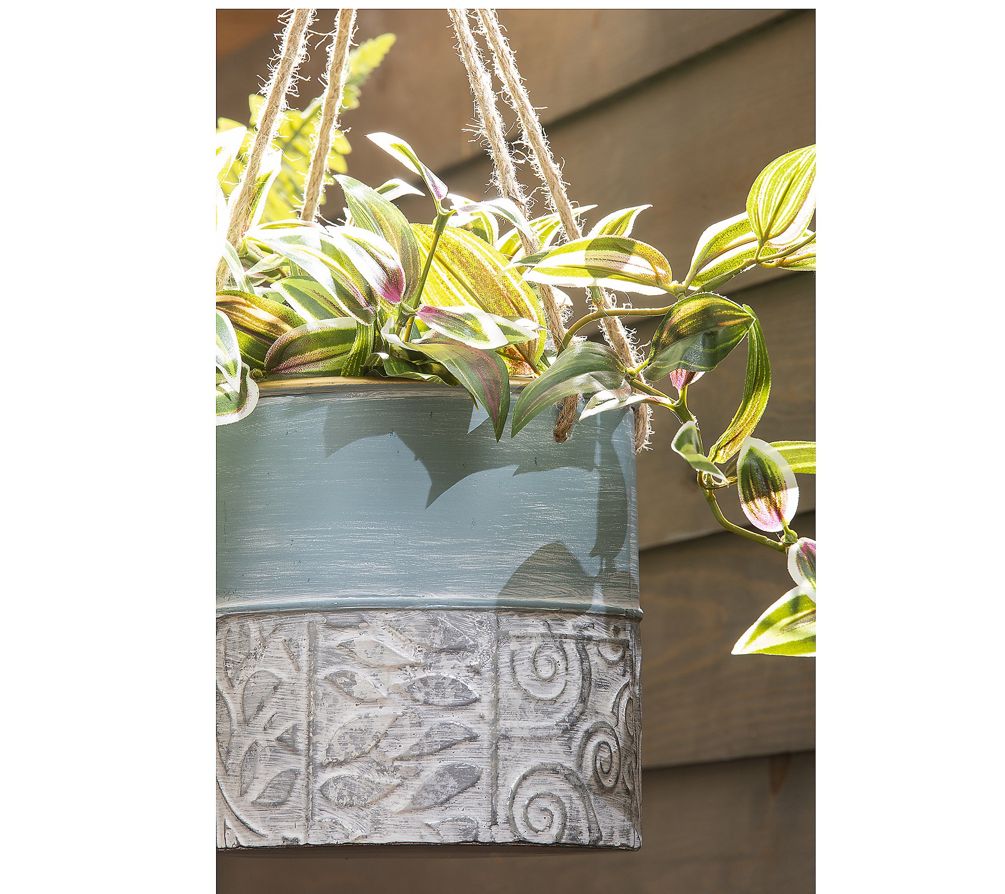 Painted Metal Hanging Planters， Set of 3 by Evergreen