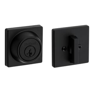 Kwikset 660 Contemporary Square Matte Black Single Cylinder Deadbolt featuring SmartKey Security and Microban Technology 660SQT514SMTV1