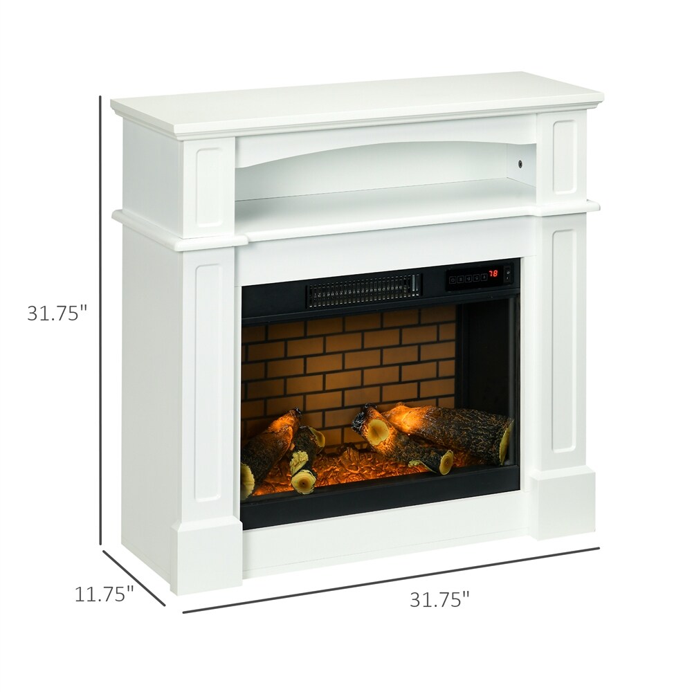 Electric Fireplace with Mantel  Freestanding Heater with LED Log Flame