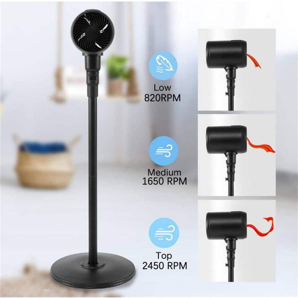 7 in 6 fan speeds Metal Drum Fan in Black with Remote Control