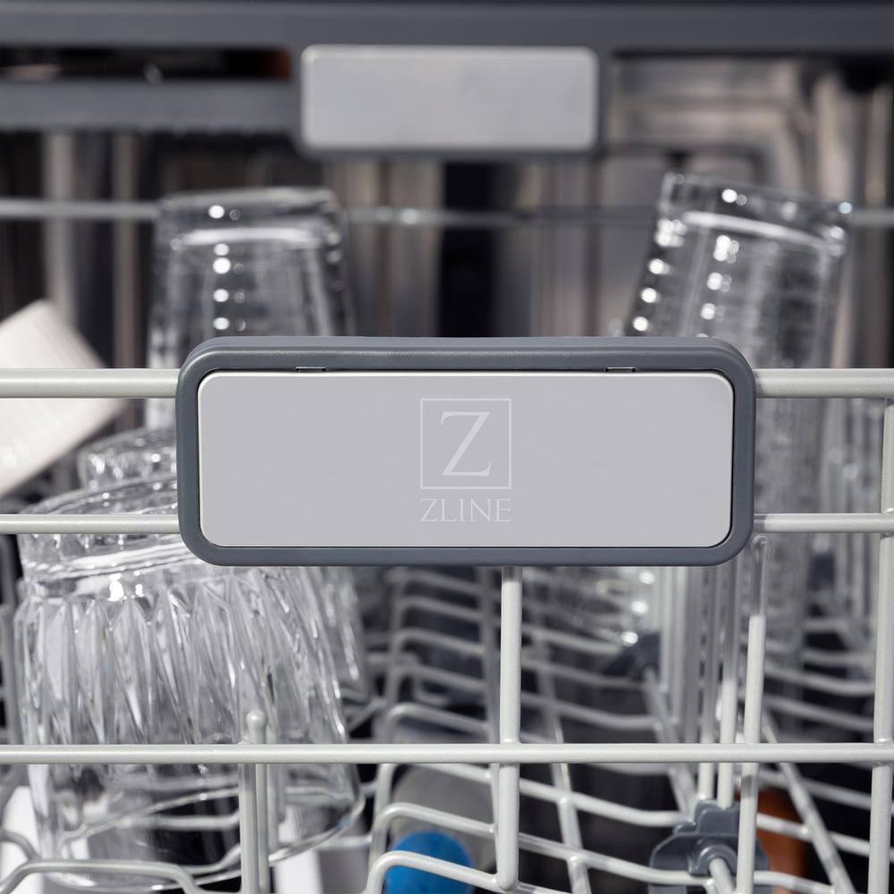 ZLINE Kitchen and Bath Autograph Edition 24 in. Top Control 6-Cycle Tall Tub Dishwasher w 3rd Rack in Black Stainless Steel  Gold DWMTZ-BS-24-G