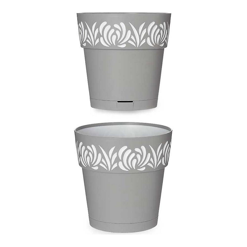 Self-watering flowerpot Stefanplast Gaia Grey White Plastic 19 x 19 x 19 cm