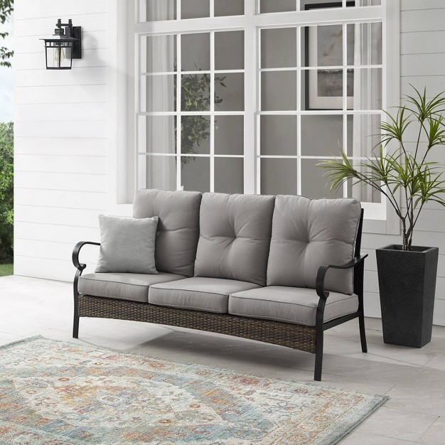 Dahlia Outdoor Steel Sofa Taupe matte Black Crosley