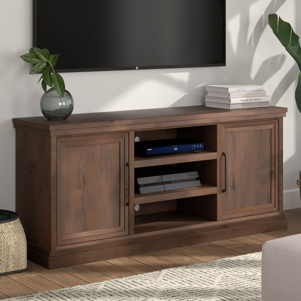 Bridgevine Home Monterey 69 inch TV Stand Console for TVs up to 80 inches  No Assembly Required  Java Finish