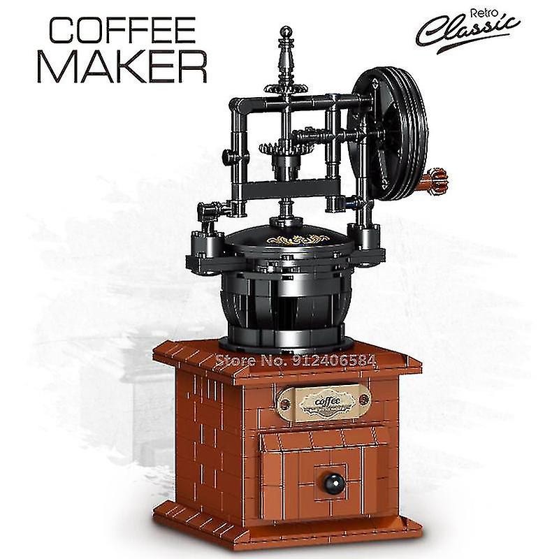 Creative Coffee Maker Retro Modern Machine Model Assemble Building Bricks Toys For Kids Gifts