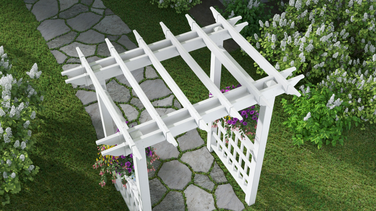 Vita 63"L x 46"W x 91"H Springport Vinyl Arbor, White, VA68146