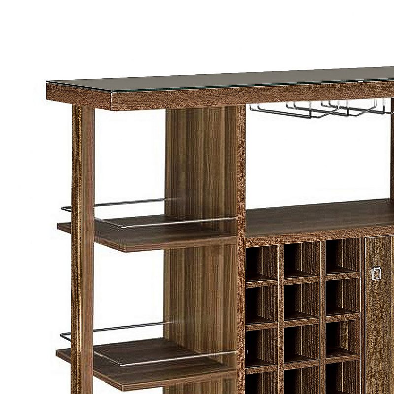 Sturdy Modern Bar Unit with Wine Bottle Storage