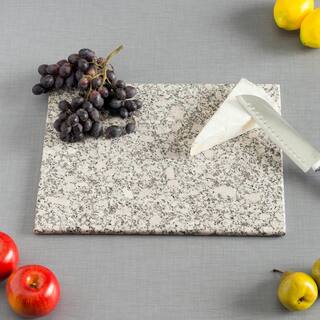 Home Basics 12 in. x 16 in. Granite Cutting Board in White CB45242