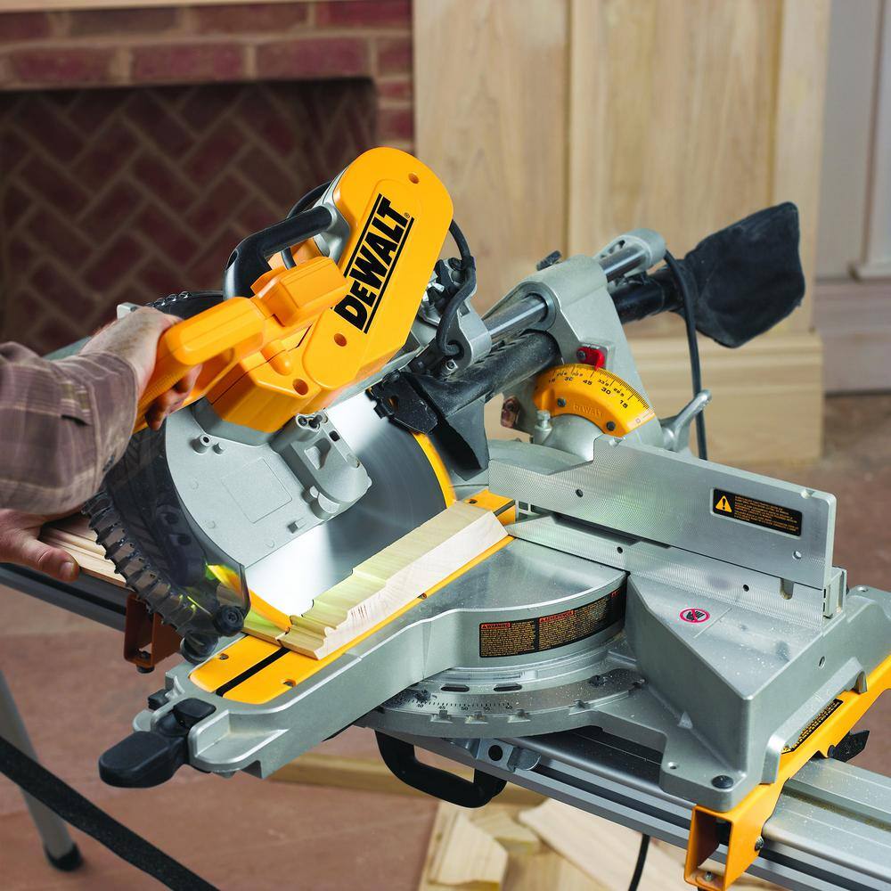 DW 15 Amp Corded 12 in. Double Bevel Sliding Compound Miter Saw and 32-12 in. x 60 in. Rolling Miter Saw Stand DWS779WDWX726