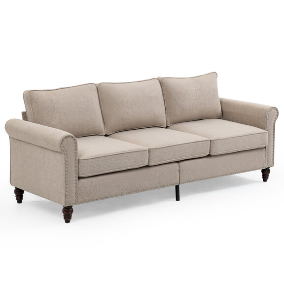 70 inch 3 Seater Loveseat Sofa  Mid Century Couche...