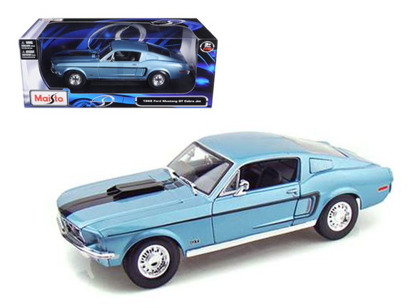 Maisto 1968 Ford Mustang CJ Cobra Jet Blue 1/18 Di...