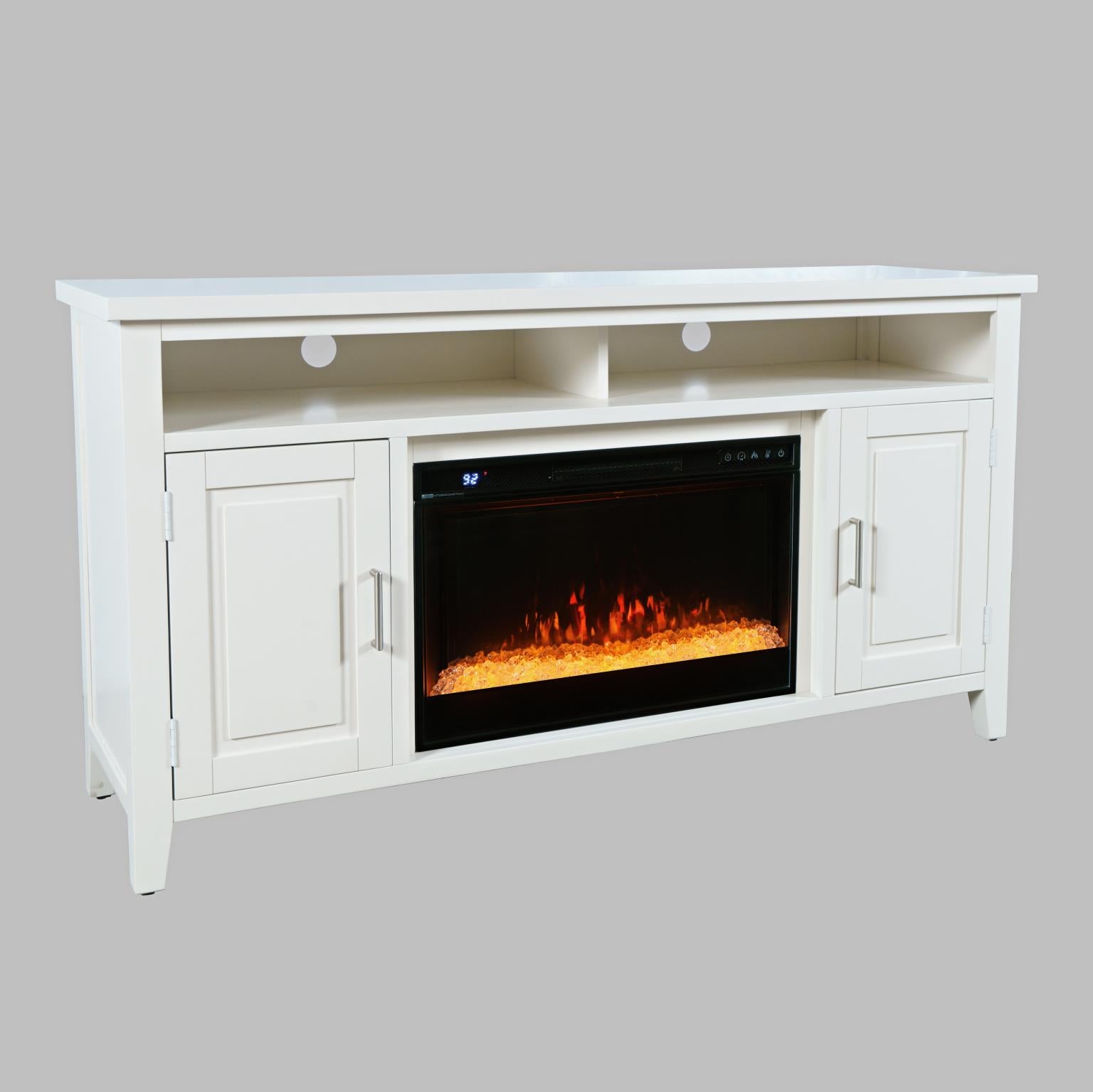 Urban White 60 Electric Fireplace & Media Console