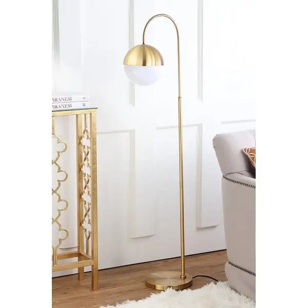 SAFAVIEH Lighting 56-inch Jonas Brass LED Floor Lamp - 15.25