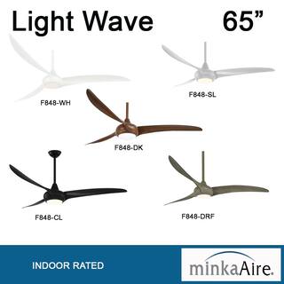 MINKA-AIRE Light Wave 65 in. Integrated LED Indoor Distressed Koa Ceiling Fan with Light and Remote Control F848-DK
