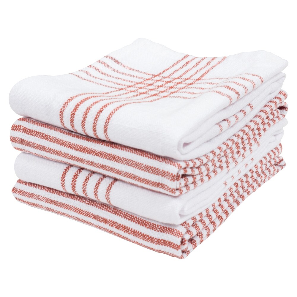 Monoco Relaxed Casual Kitchen Towels  Set of 4