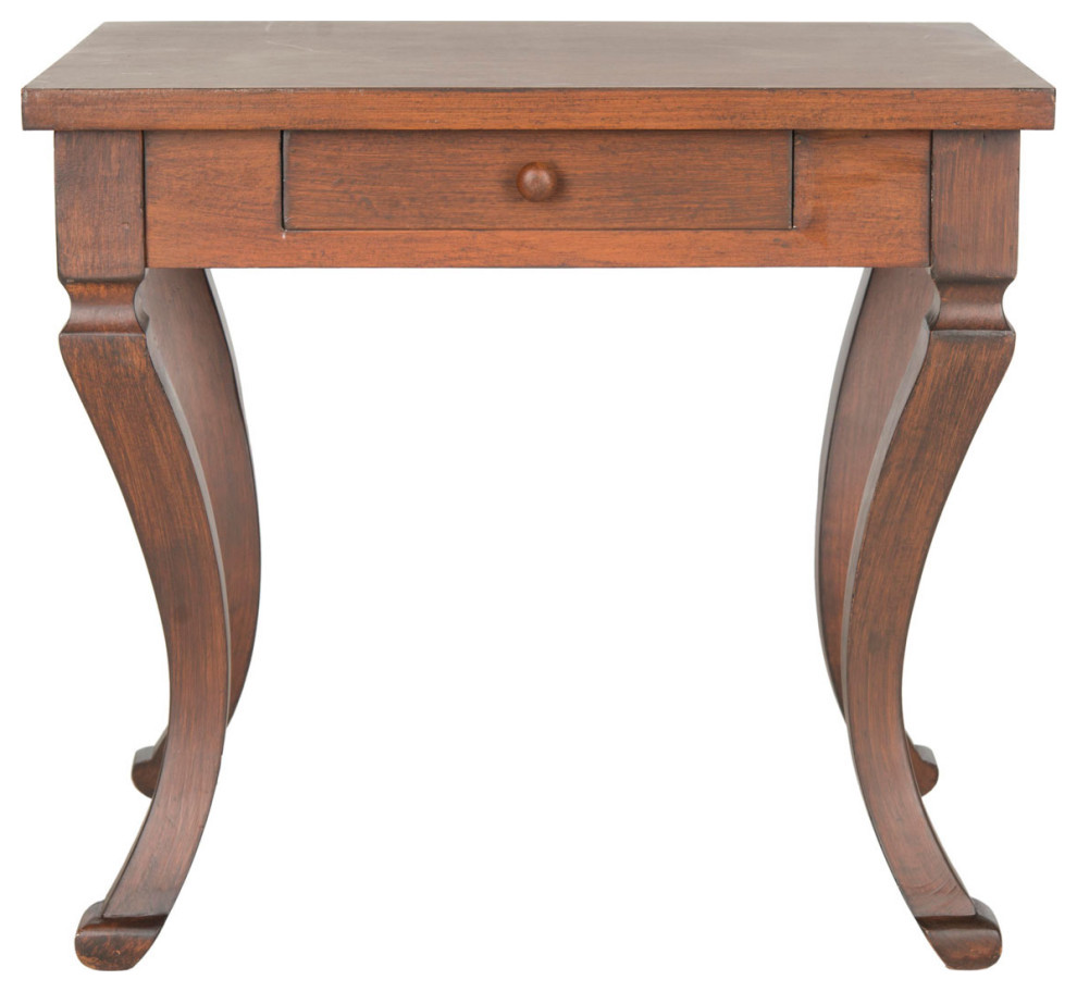 Baker One Drawer Storage Side Table Brown   Traditional   Side Tables And End Tables   by AED Luxury Home Decor  Houzz