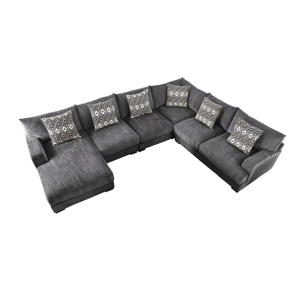 Cleo Modern Chenille Upholstered Modular Sectional by Furniture of America