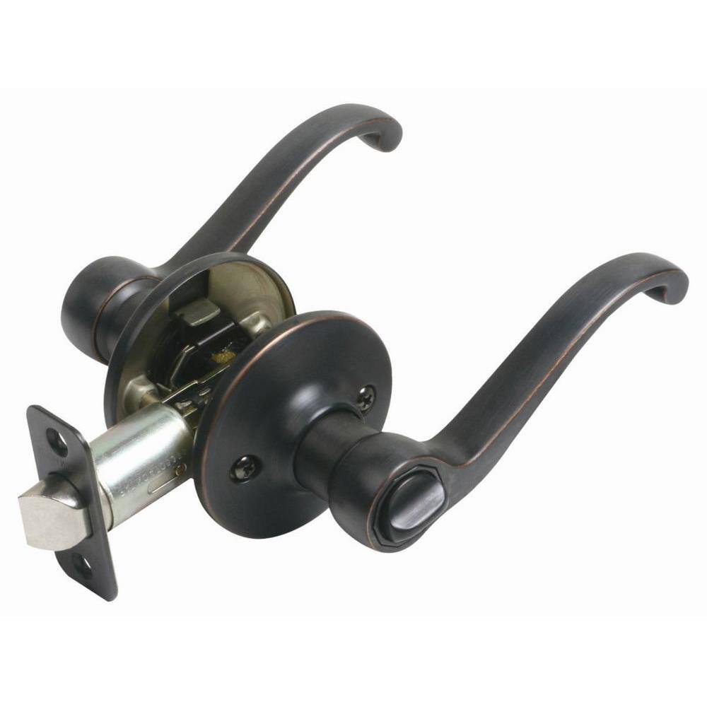 Design House Scroll Oil-Rubbed Bronze Privacy BedBath Door Handle 791632