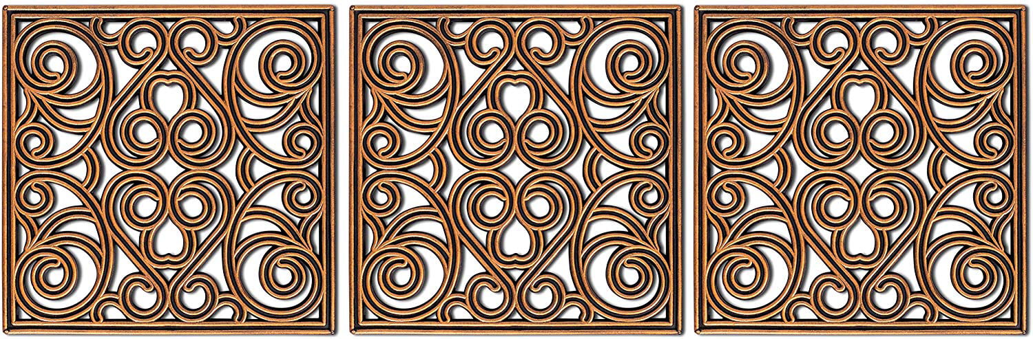 BirdRock Home Rubber Stepping Stone Tiles - 12 x 12" - Set of 3 - Copper