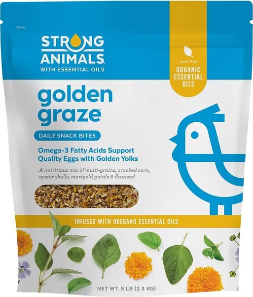 Strong Animals Golden Graze Poultry Treats， 5-lb bag