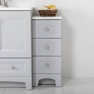 Glacier Bay Delridge 12 in. W x 15 in. D Bath Vanity in Pearl Gray with Cultured Marble Vanity Top in White DR12P2-PG