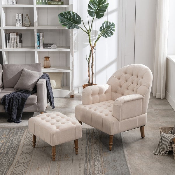 Elegant Accent Chair， Button-Tufted Upholstered Chair Set