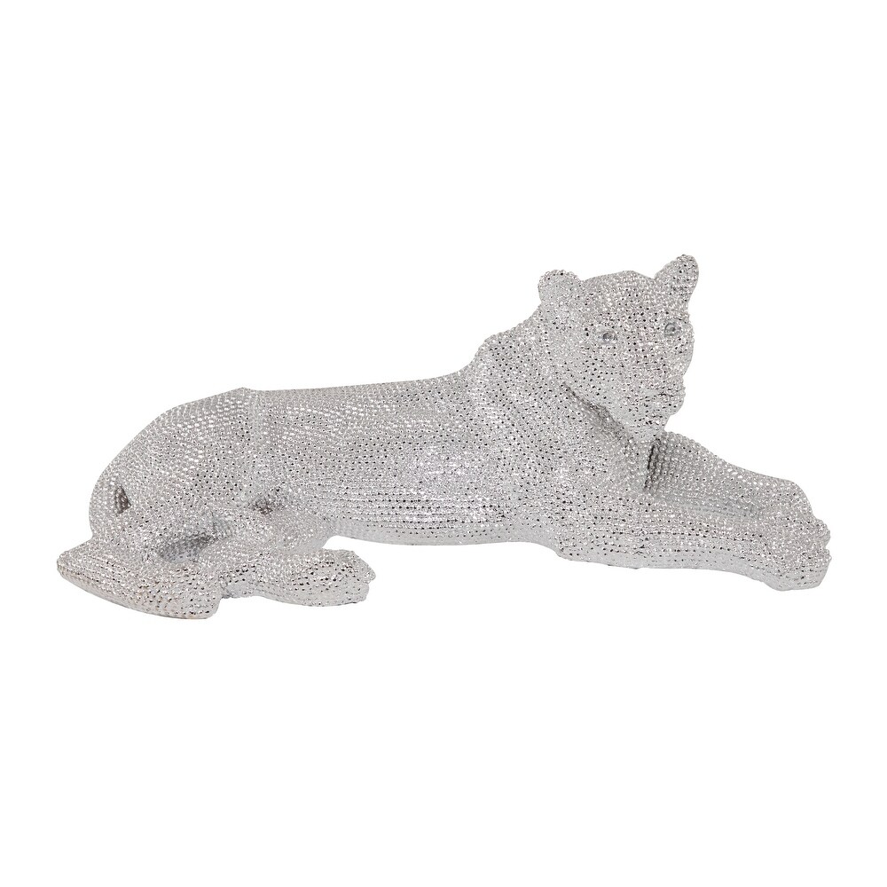 Polystone Glam Sculpture Leopard 14 x 39 x 19   39 x 19 x 14