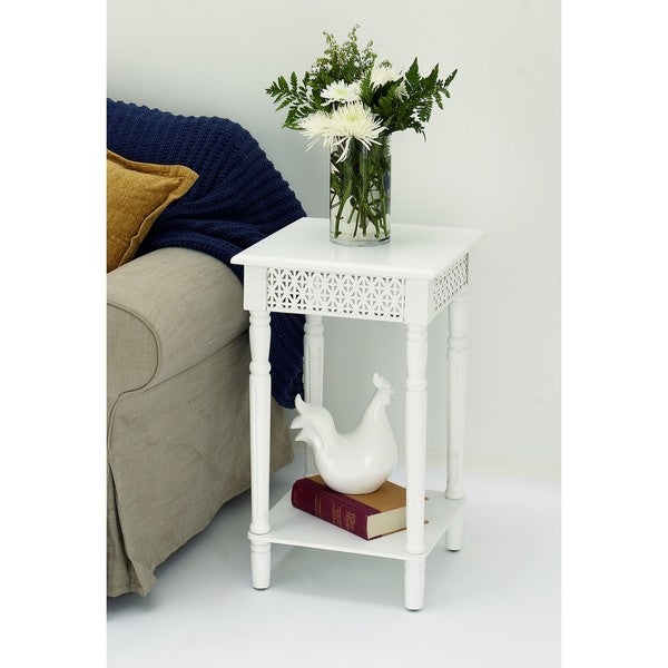 Urban Designs California Collection Wood White Square Side Table