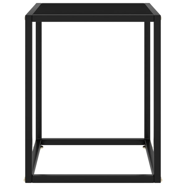 Coffee Table Black with Black Glass 15.7