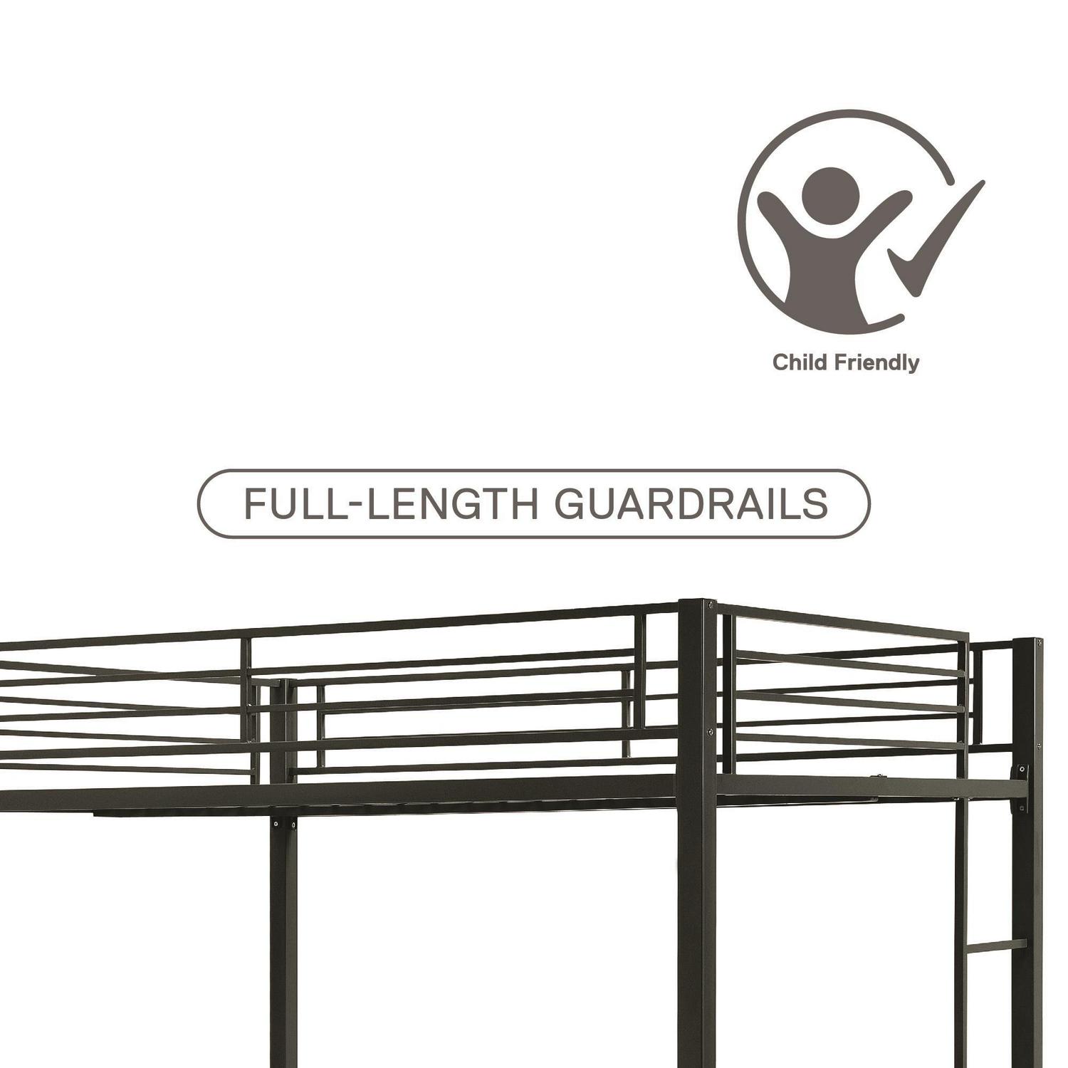 DHP Sidney Full over Full Metal Bunk Bed， Black