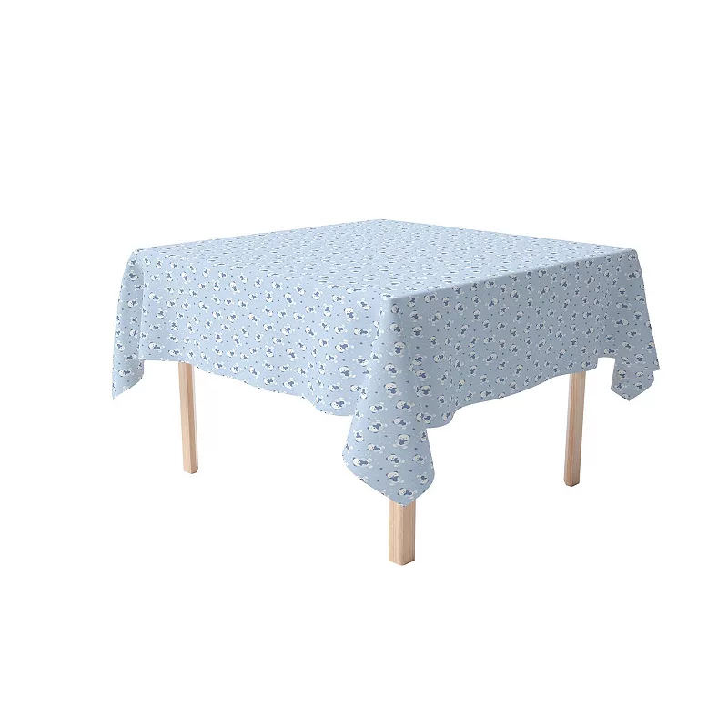 Square Tablecloth， 100% Polyester， 60x60， Blue Teddy Bears