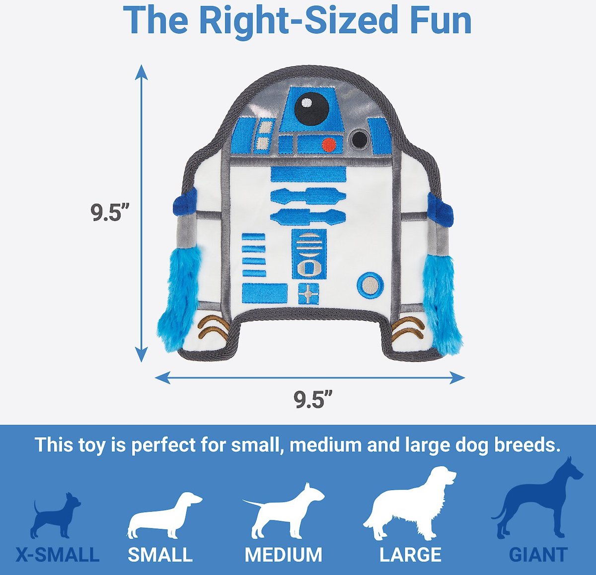 STAR WARS R2-D2 Flat Plush Squeaky Dog Toy