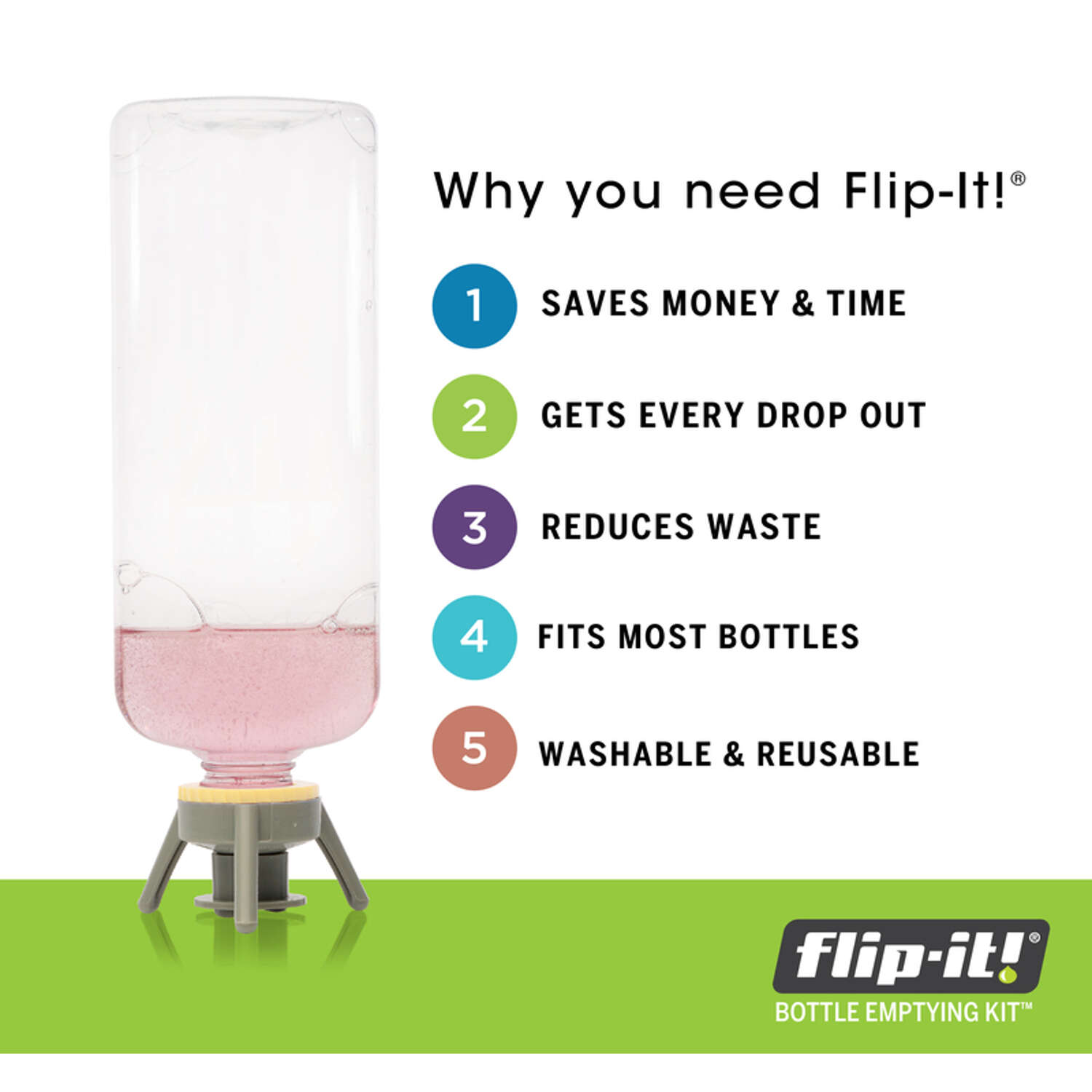 Flip-it! Gray Polypropylene Bottle Emptying Kit