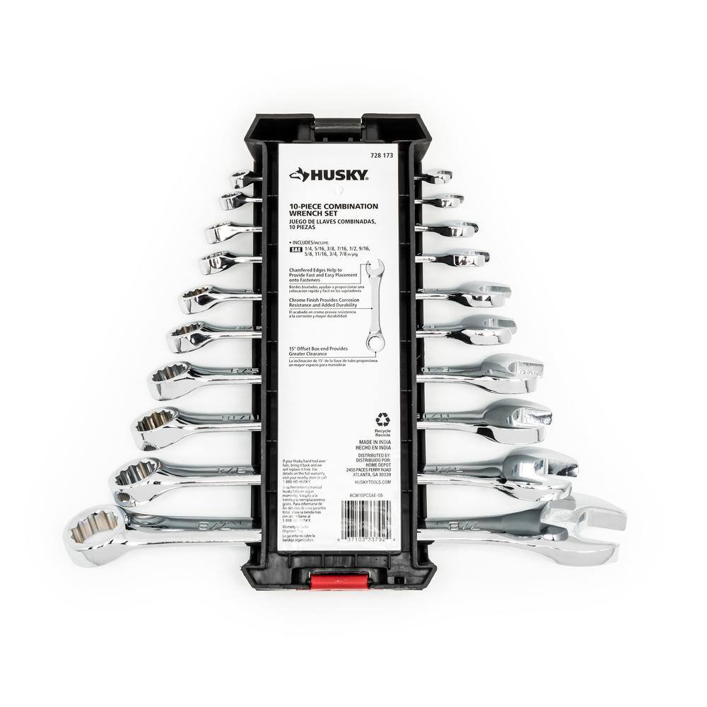 Husky SAE Combination Wrench Set (10-Piece) HCW10PCSAE-05