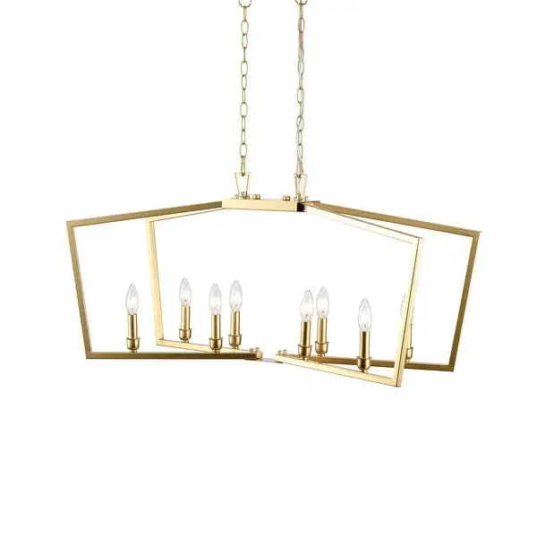 Mable 8-Light Gold Metal Frame Candle Chandelier